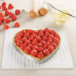 Cercle à tarte perforé Cœur 22 cm De Buyer
