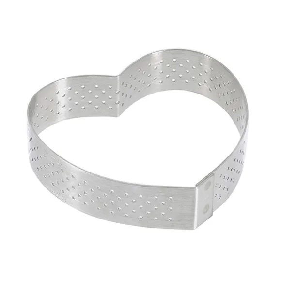 Cercle à tarte perforé Cœur individuel De Buyer