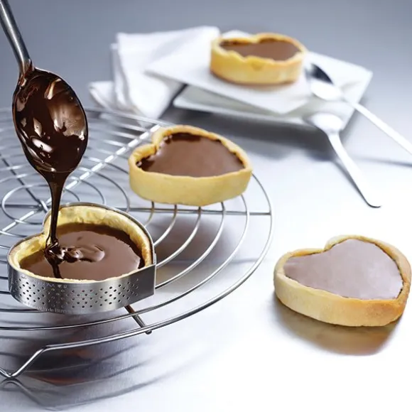 Cercle à tarte perforé Cœur individuel De Buyer