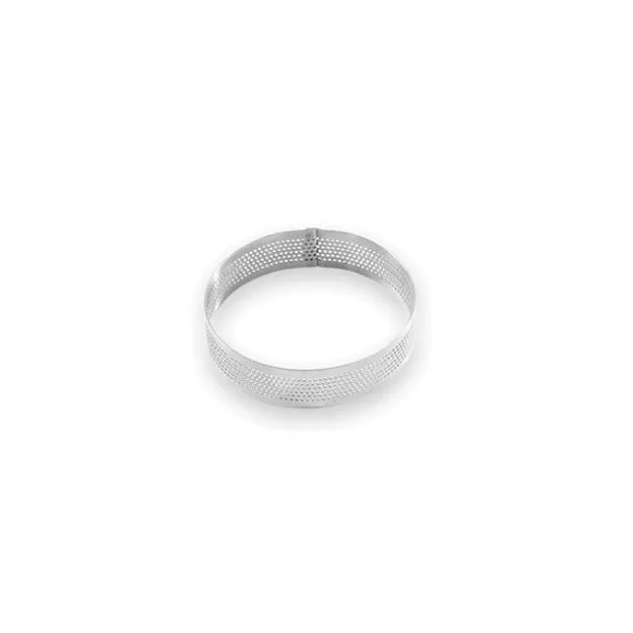 Cercle à tarte perforé en inox rond 8 cm Mathon