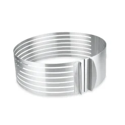 Cercle à trancher génoise extensible en inox 24 à 30 cm Mathon