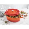Cocotte en fonte orange ovale 33 cm 6 L Mathon