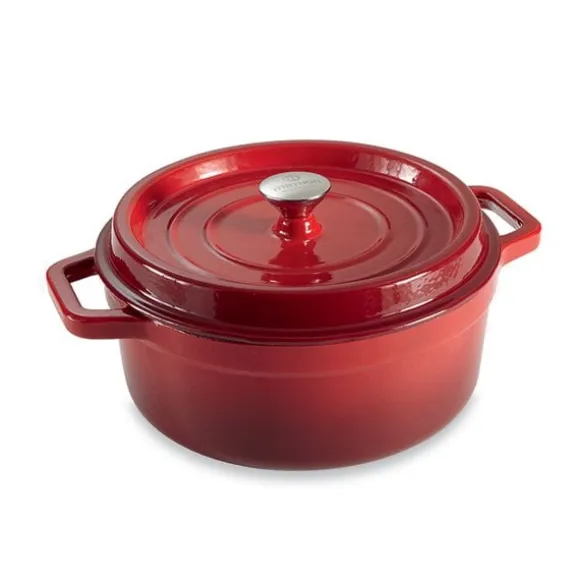 Cocotte en fonte ronde 28 cm 5,6 L rouge Mathon