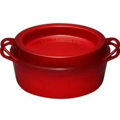 Cocotte fonte ovale Doufeu 32 cm 7,2 L cerise Le Creuset