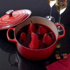 Cocotte fonte rond 20 cm cerise Le Creuset