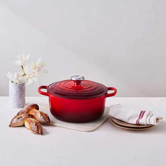 Cocotte fonte rond 20 cm cerise Le Creuset