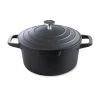 Cocotte légère ronde en fonte d'aluminium 20 cm 2,6 L coloris noir Mathon