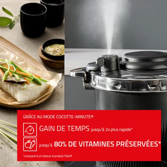 Cocotte-Minute® Clipso Tempo 3-en-1 6L Seb