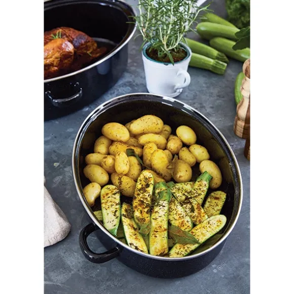 Cocotte roaster 38 cm acier émaillé Baumalu