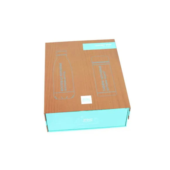 Coffret bois 1 bouteille 500 ml et 1 théière 350ml Yoko Design