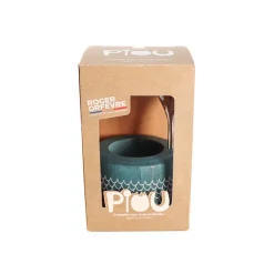 Coffret coquetier et cuillère Piou dragon bleu canard Roger Orfèvre