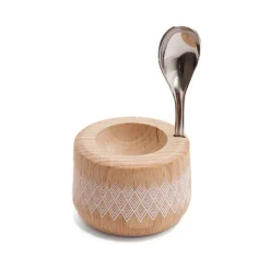 Coffret coquetier et cuillère Piou Plume hêtre naturel Roger Orfèvre