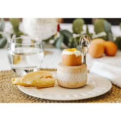 Coffret coquetier et cuillère Piou Plume hêtre naturel Roger Orfèvre
