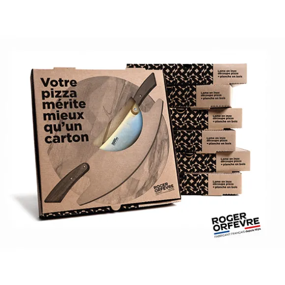 Coffret couteau Pizza Rocket et planche à pizza 33 cm Roger Orfèvre