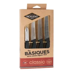 Coffret 4 couteaux Kraft classic pro noir Nogent