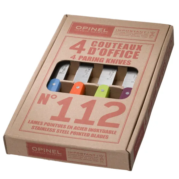 Coffret 4 couteaux office N°112 lame inox 10 cm 4 coloris