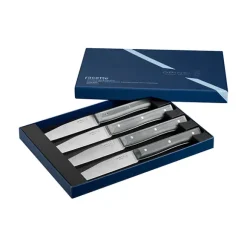 Coffret de 4 couteaux de table à lame micro dentée Facette ardoise Opinel