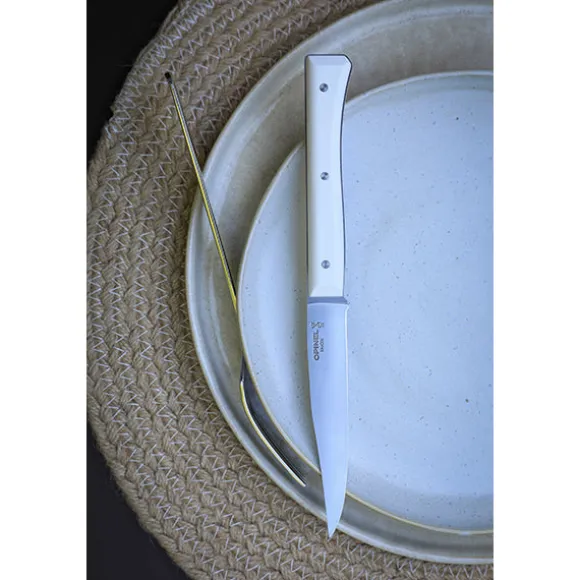 Coffret de 4 couteaux de table à lame lisse Facette blanc Opinel