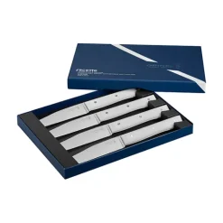 Coffret de 4 couteaux de table à lame lisse Facette blanc Opinel
