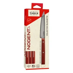 Coffret de 4 couteaux de table Silhouette rouge vin Nogent