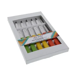 Coffret de 6 couteaux steak en bois de hêtre Tradition Colors Jean Dubost
