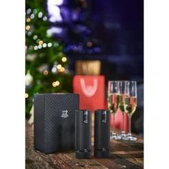 Coffret duo de moulins à poivre et à sel électriques Line noir mat 15 cm Peugeot