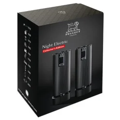 Coffret duo de moulins à poivre et à sel électriques Line noir mat 15 cm Peugeot