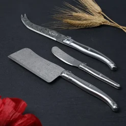 Coffret 3 pièces à fromage Laguiole tout inox Damas Jean Dubost
