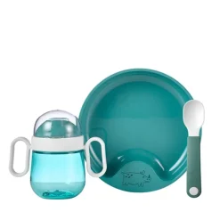 Coffret repas bébé 3 pièces turquoise Mepal