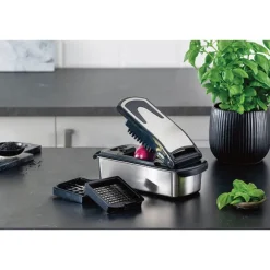 Coupe-légumes inox 2 grilles de coupe Mathon