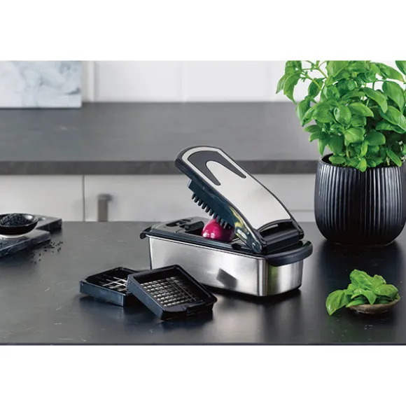 Coupe-légumes inox 2 grilles de coupe Mathon