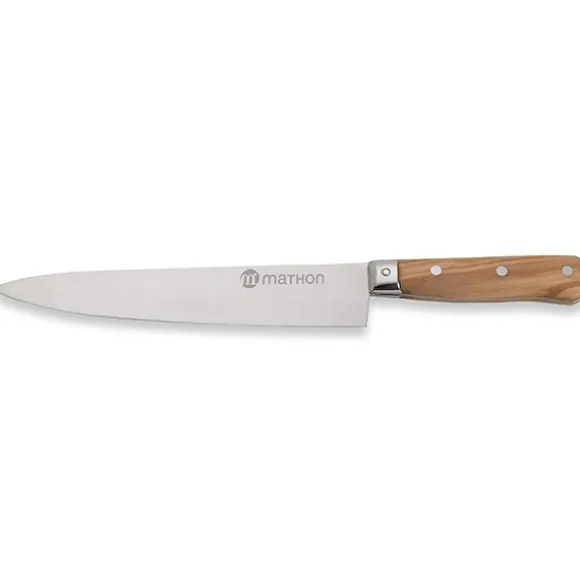 Couteau Chef bois d'olivier lame inox 20 cm Mathon