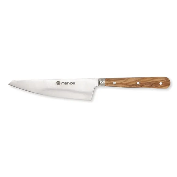 Couteau éminceur bois d'olivier lame inox 23 cm Mathon