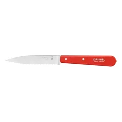 Couteau office N°113 lame crantée inox 10 cm rouge Opinel