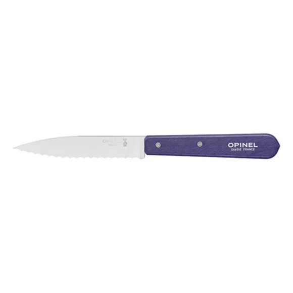 Couteau office N°113 lame crantée inox 10 cm violet Opinel