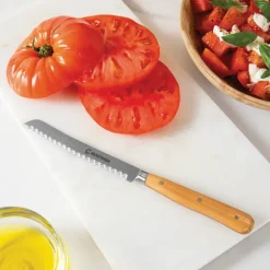 Couteau à tomate bois d'olivier lame inox 11 cm Mathon