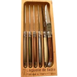 6 couteaux Mineral Mix et coffret bois Laguiole Jean Dubost