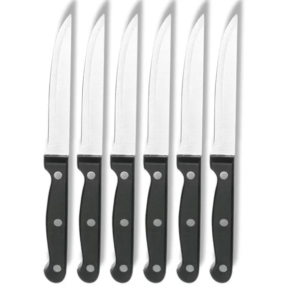 6 couteaux à steak lame lisse Lacor