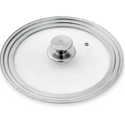Couvercle en verre et inox multidiamètre 16, 18 et 20 cm Mathon