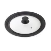 Couvercle en verre et silicone noir multidiamètre 24, 26 et 28 cm Mathon