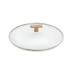 Couvercle verre 32 cm bouton bois de hêtre De Buyer