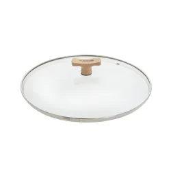 Couvercle verre 20 cm bouton bois de hêtre De Buyer