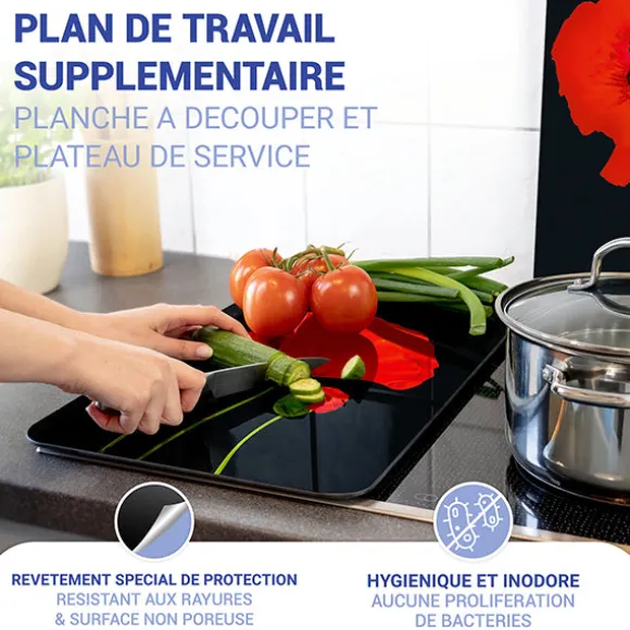 2 couvre-plaques protection motif coquelicots Wenko by Maximex