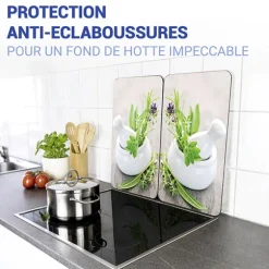 2 couvre-plaques protection motifs Jardin de fines herbes Wenko by Maximex