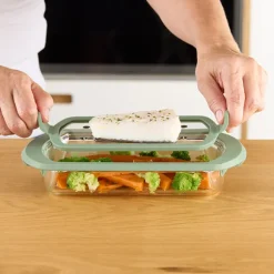 Cuiseur vapeur en verre avec étage intérieur Lékué