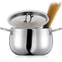 Cuit-pâtes en inox avec couvercle égouttoir 20 cm 4,5 L Inoxriv