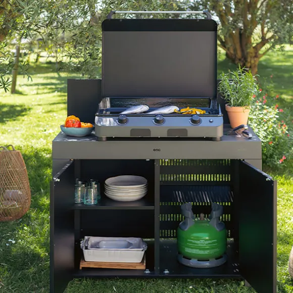 Desserte de jardin Félix double porte gris cargo ENO