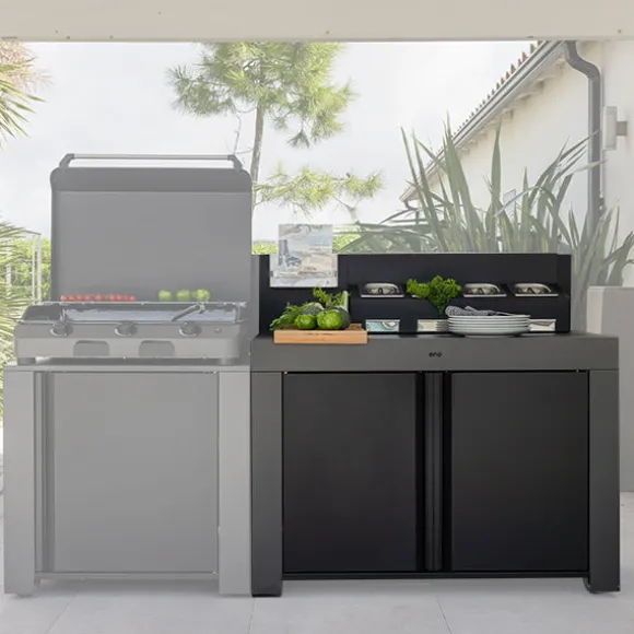 Desserte de jardin Félix double porte gris cargo ENO