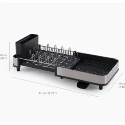 Egouttoir vaisselle compact et extensible en inox gris Extend™ Joseph Joseph
