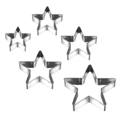 5 emporte-pièces étoile inox